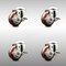 Service Caster 3 Inch 316SS Maroon Polyurethane Wheel Swivel Bolt Hole Caster Set with Brake SCC-SS316BH20S314-PPUB-MRN-TLB-4 - alternate 1